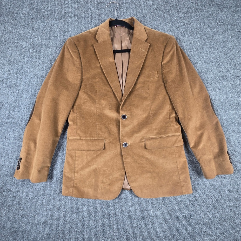Tommy Hilfiger Corduroy Blazer Mens 36S Tan Brown Elbow Patch Sport Coat